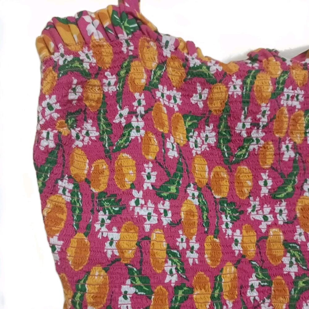 Draper James Dixie Rose Orange Blossom Taylor Smocked Top Sz S - Picture 4 of 12